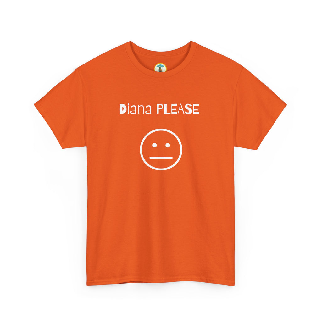 Diana Please! Unisex Heavy Cotton Tee: Soft Casual Wear, Graphic T-Shirt