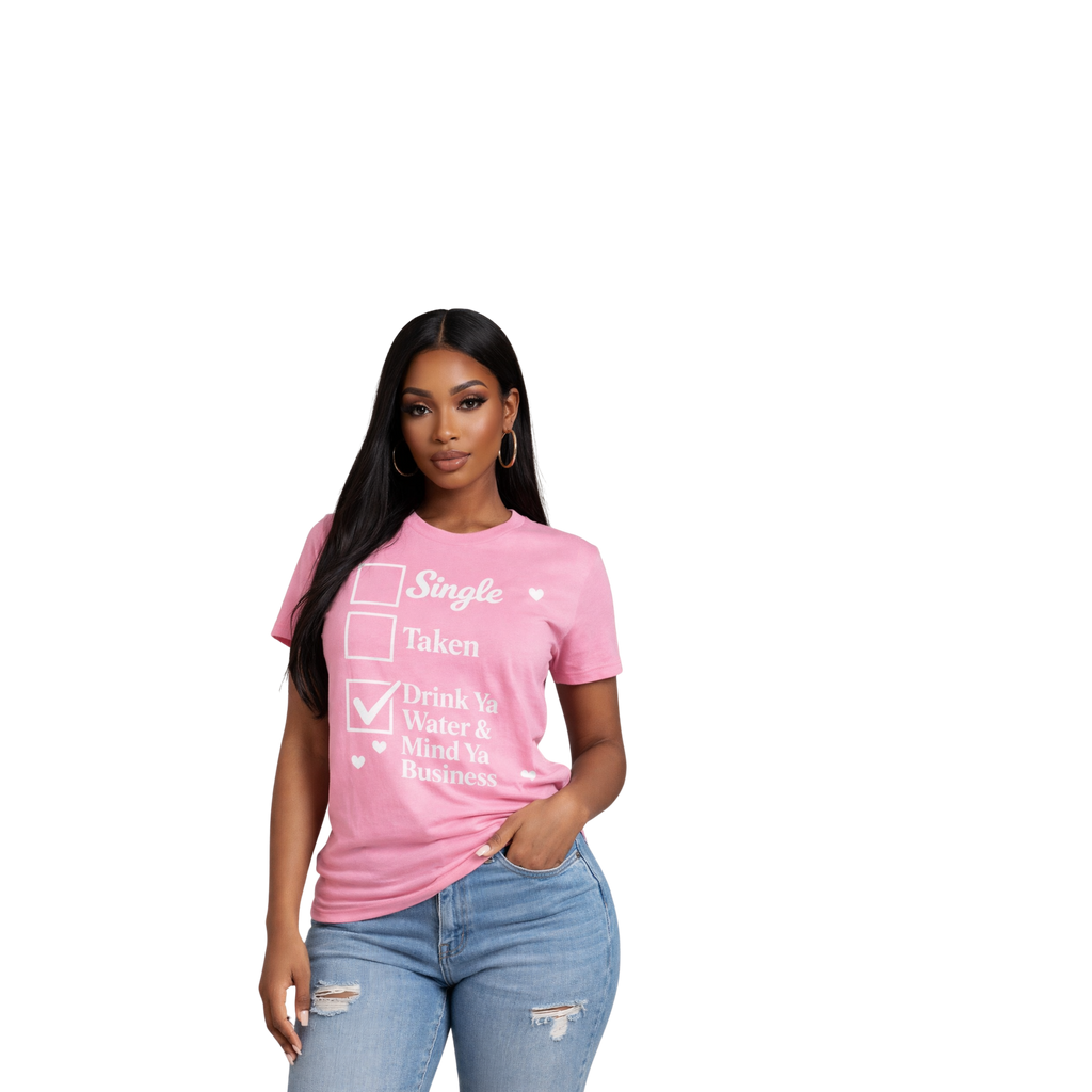 Checklist “Drink Ya Water & Mind Ya Business” Graphic Tee.